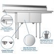 Koolmore 15x15x12 Stainless Steel Kitchen Prep & Utility Sink in Silver