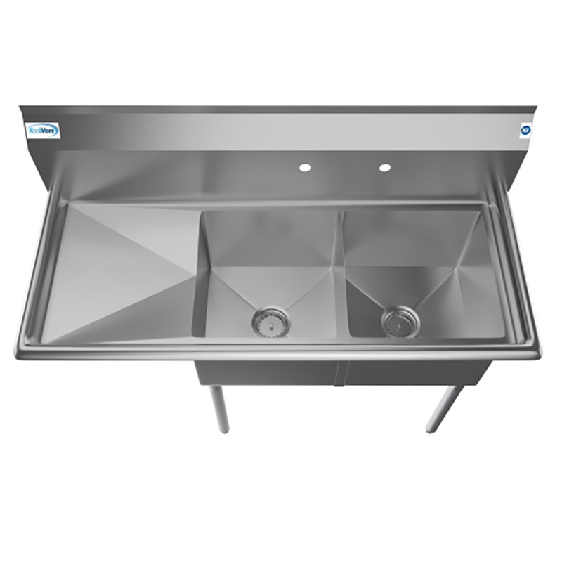 Koolmore 15x15x12 Left Stainless Steel Kitchen Prep & Utility Sink in Silver