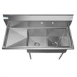 Koolmore 15x15x12 Left Stainless Steel Kitchen Prep & Utility Sink in Silver