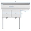 Koolmore 15x15x12 Right Stainless Steel Kitchen Prep & Utility Sink in Silver
