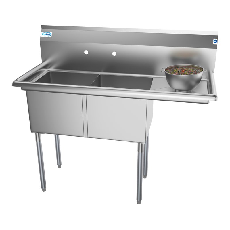 Koolmore 15x15x12 Right Stainless Steel Kitchen Prep & Utility Sink in Silver