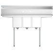Koolmore 10x14x10 3-Compartment Stainless Steel Kitchen Sink in Silver