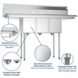 Koolmore 10x14x10 3-Compartment Stainless Steel Kitchen Sink in Silver