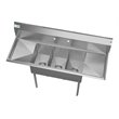 Koolmore 10x14x10 3-Compartment Stainless Steel Kitchen Sink in Silver