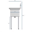Koolmore 10x14x10 Left 3-Compartment Stainless Steel Kitchen Sink in Silver