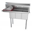 Koolmore 10x14x10 Left 3-Compartment Stainless Steel Kitchen Sink in Silver