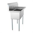 Koolmore 10x14x10 Right 3-Compartment Stainless Steel Kitchen Sink in Silver