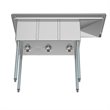 Koolmore 10x14x10 Right 3-Compartment Stainless Steel Kitchen Sink in Silver