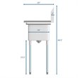 Koolmore 10x14x10 Right 3-Compartment Stainless Steel Kitchen Sink in Silver