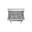 Koolmore 10x14x10 NSF 3-Compartment Stainless Steel Kitchen Sink in Silver