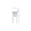 Koolmore 10x14x10 NSF 3-Compartment Stainless Steel Kitchen Sink in Silver