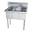 Koolmore 10x14x10 NSF 3-Compartment Stainless Steel Kitchen Sink in Silver