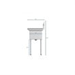 Koolmore 12x16x10 3-Compartment Stainless Steel Kitchen Sink in Silver