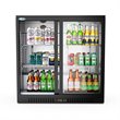 Koolmore 2 Slide Door Metal Back Bar Cooler Counter Height Refrigerator in Black