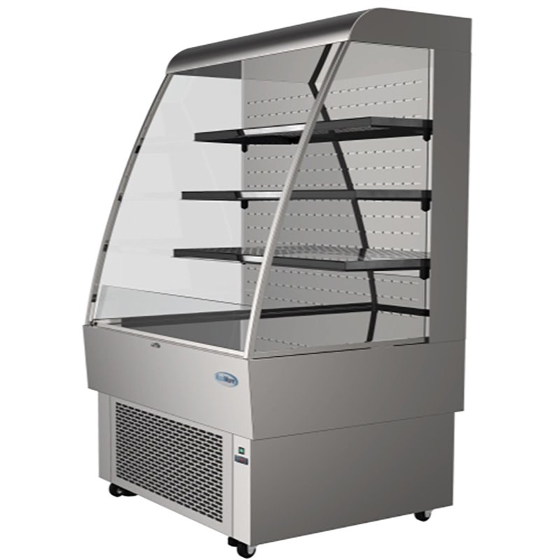 Koolmore Open-Air Merchandiser Stainless Steel Grab & Go Refrigerator in Silver