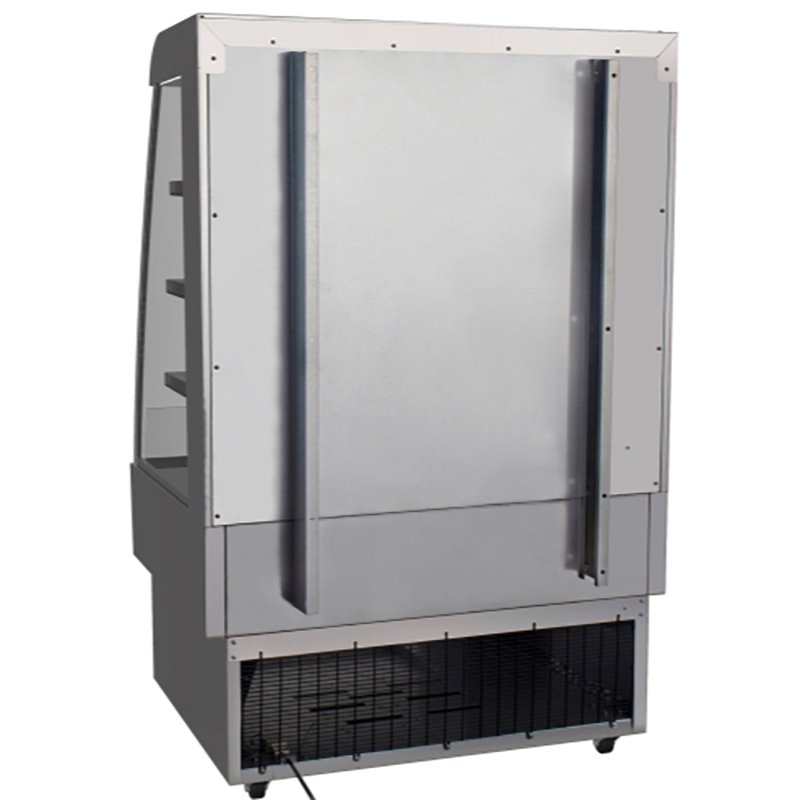 Koolmore Open-Air Merchandiser Stainless Steel Grab & Go Refrigerator in Silver