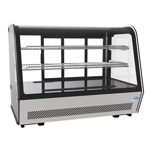 Koolmore 35&quot Stainless Steel Countertop Refrigerator Display Case in Black