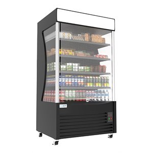 Koolmore CDA-25C-BK Open-Air Merchandiser Metal Grab & Go Refrigerator in Black