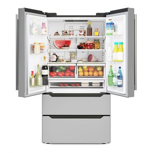 Koolmore 4-Door Stainless Steel Refrigerator with Automatic Ice Maker in Silver