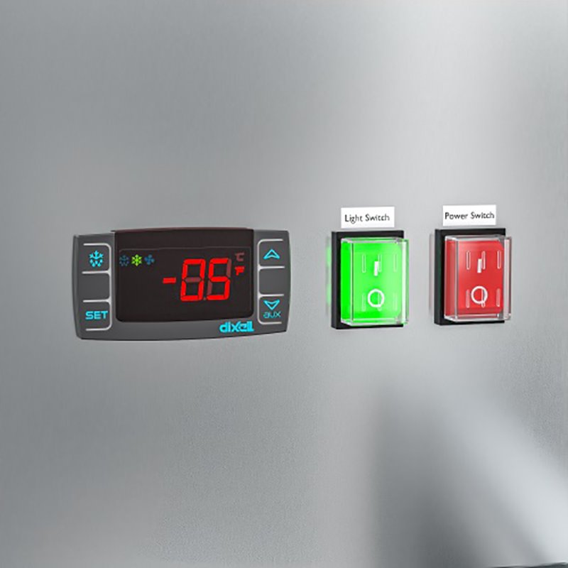 Koolmore Stainless Steel Upright Freezer with 3 Storage Shelves in Silver