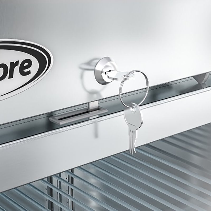 Koolmore Stainless Steel Upright Freezer with 3 Storage Shelves in Silver