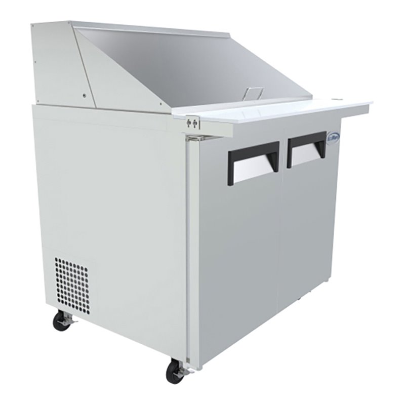 Koolmore 2-Door Stainless Steel Refrigerated Food Prep Station Table in Silver