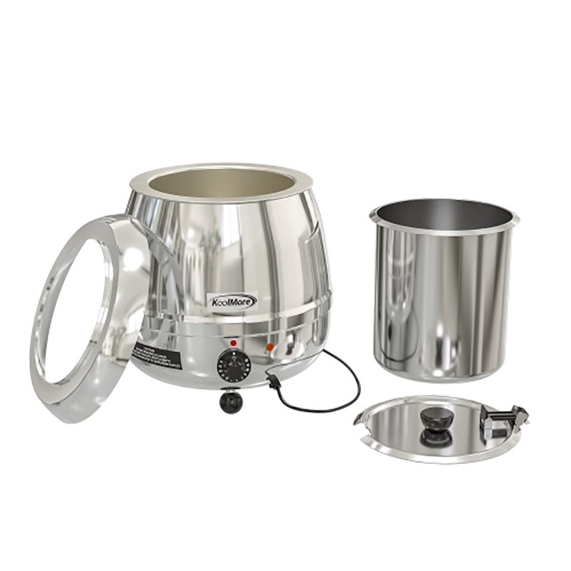 Koolmore Hinged Lid/Removable Pot Stainless Steel Soup Kettle Warmer in Silver