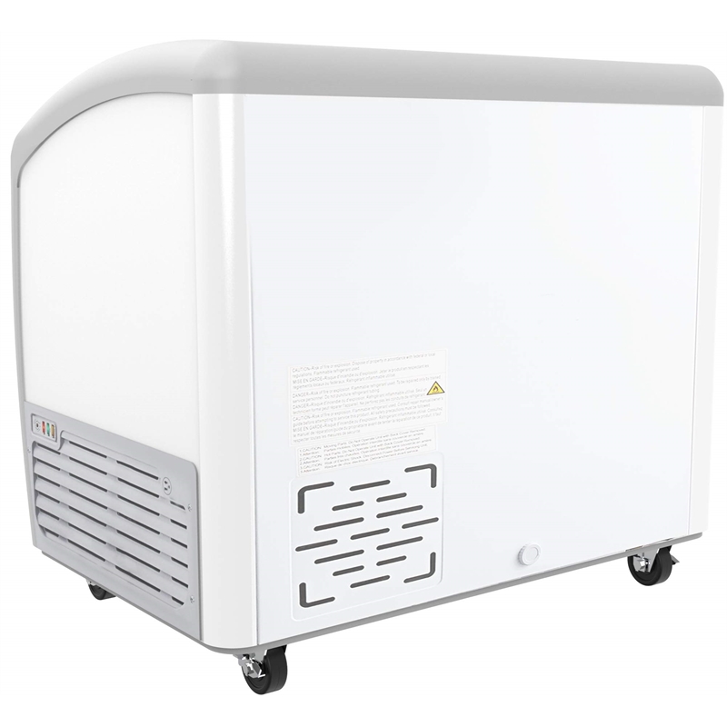 Koolmore Metal Ice Cream Freezer Display Case with 4 Storage Baskets in White