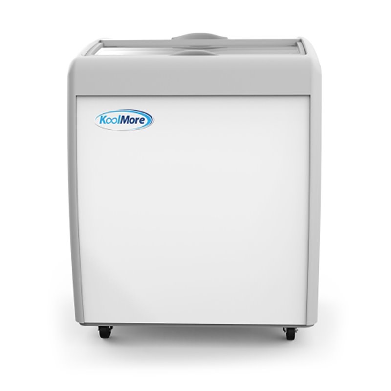 Koolmore Metal Ice Cream Freezer Display Case with 2 Storage Baskets in White