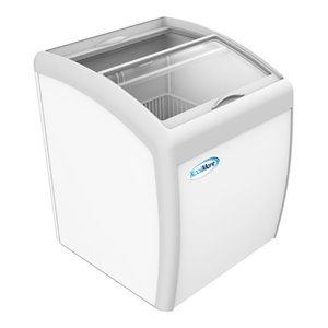 Koolmore Metal Ice Cream Freezer Display Case with 2 Storage Baskets in White