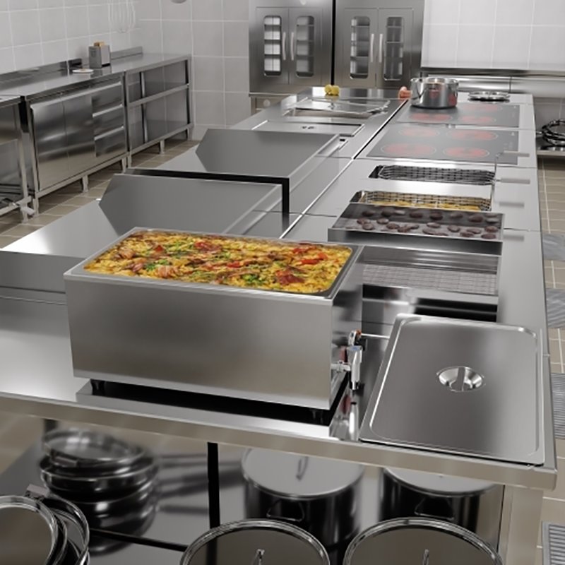 Koolmore CFW-1T Bain Marie Countertop Stainless Steel Food Warmer in Silver