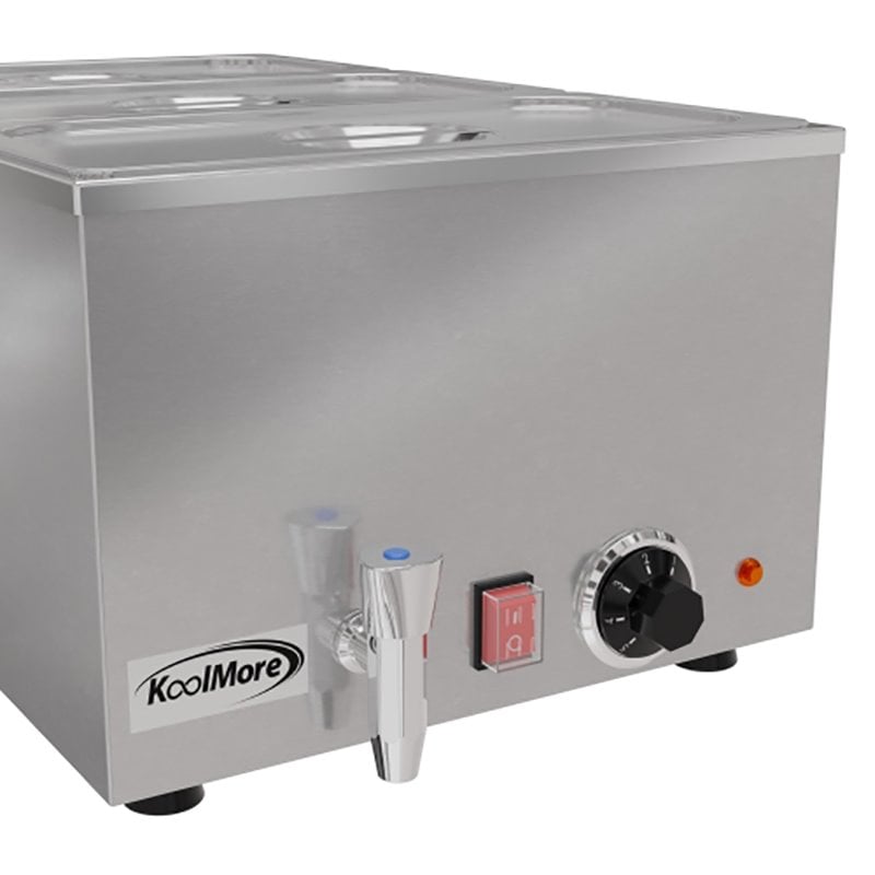 Koolmore CFW-3T Bain Marie Countertop Stainless Steel Food Warmer in Silver