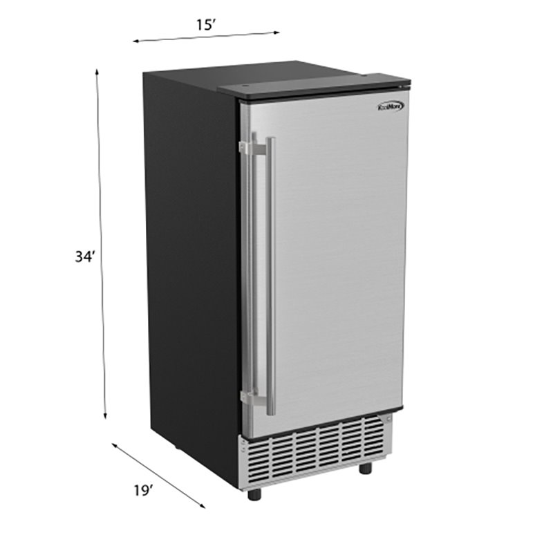 Koolmore Storage Basket Stainless Steel Built-In Ice Maker Machine in Silver