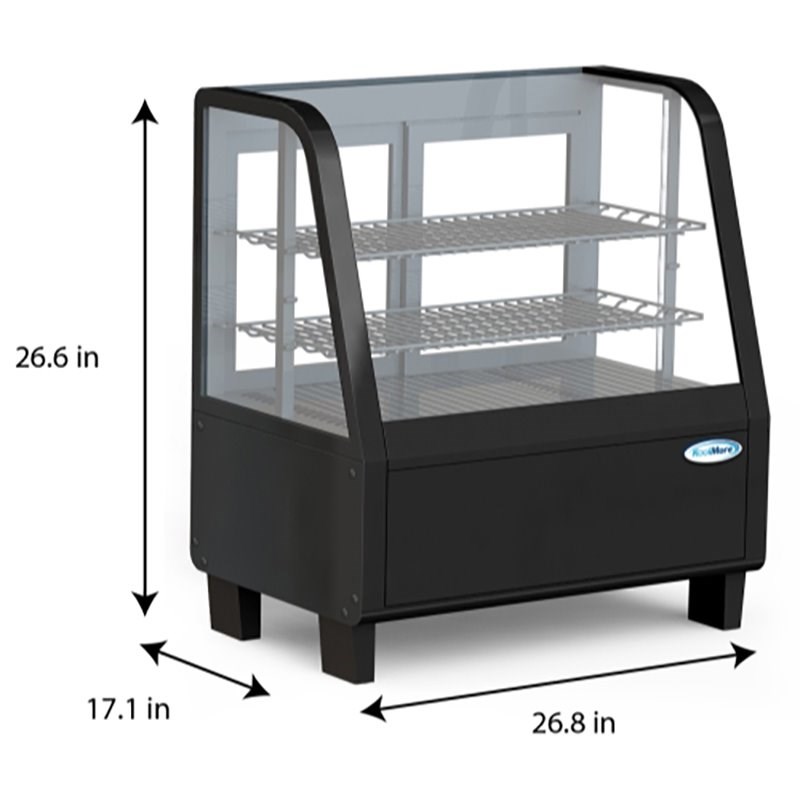 Koolmore Metal Countertop Refrigerator Display Case Merchandiser in Black