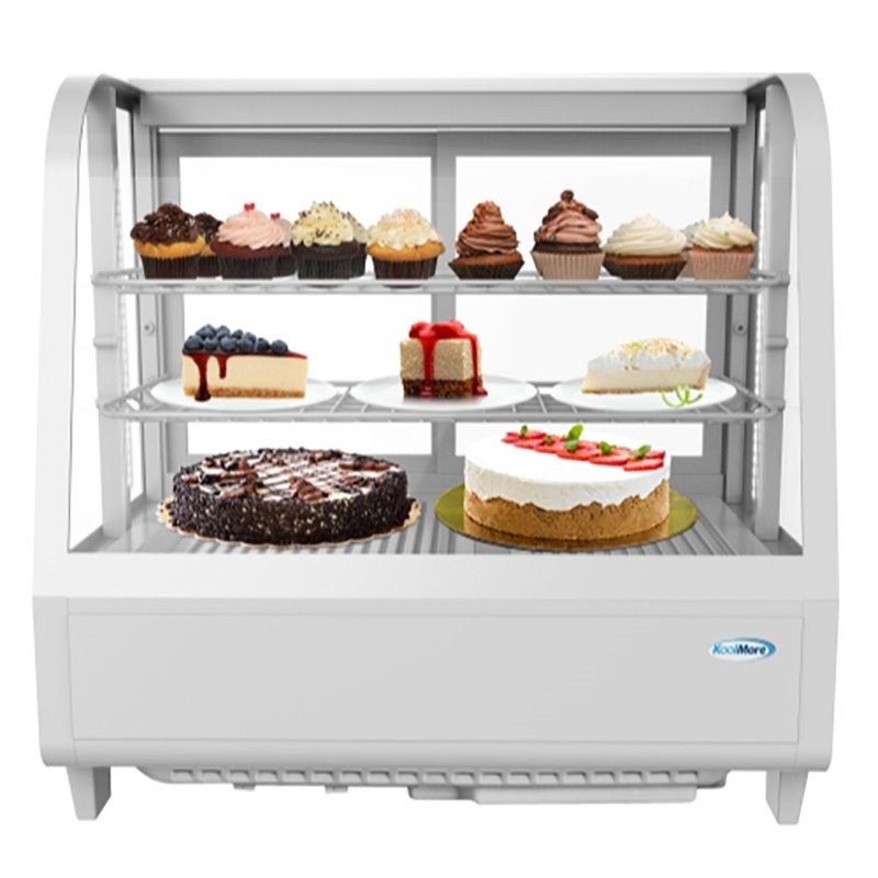 Koolmore Metal Countertop Refrigerator Display Case Merchandiser in White