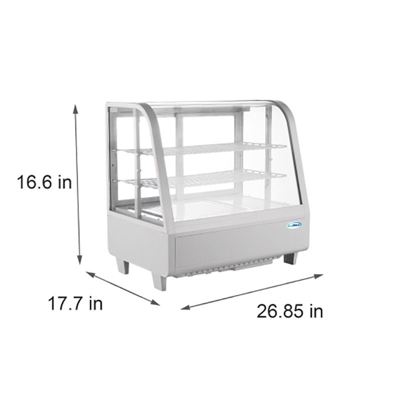 Koolmore Metal Countertop Refrigerator Display Case Merchandiser in White