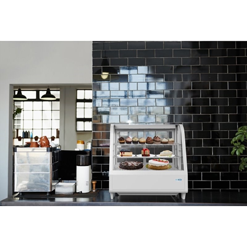 Koolmore Metal Countertop Refrigerator Display Case Merchandiser in White