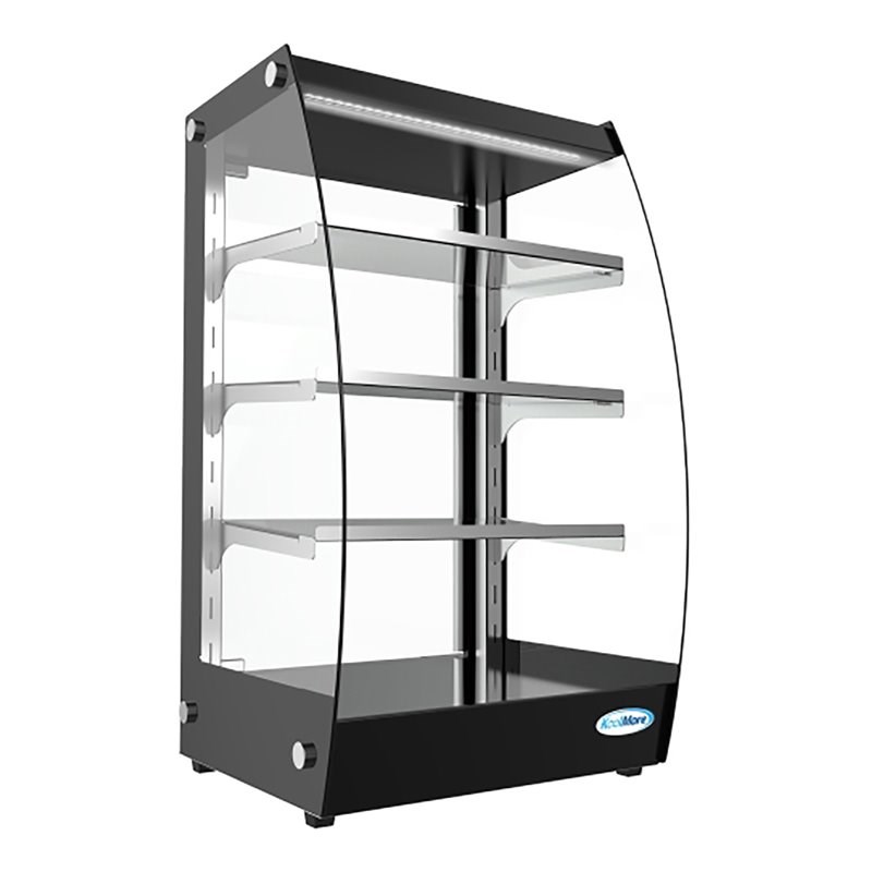 Koolmore 4-Tier LED Glass/Stainless Steel Bakery Display Pastry Case in Black