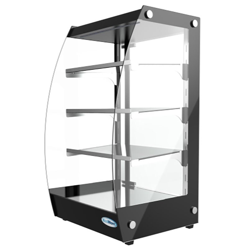 Koolmore 4-Tier LED Glass/Stainless Steel Bakery Display Pastry Case in Black