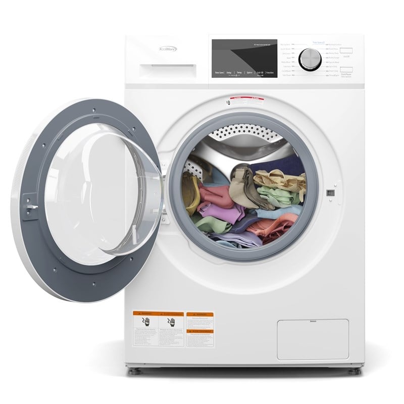 2.7 cu. ft. Stackable Front Load Compact Washing Machine in White.
