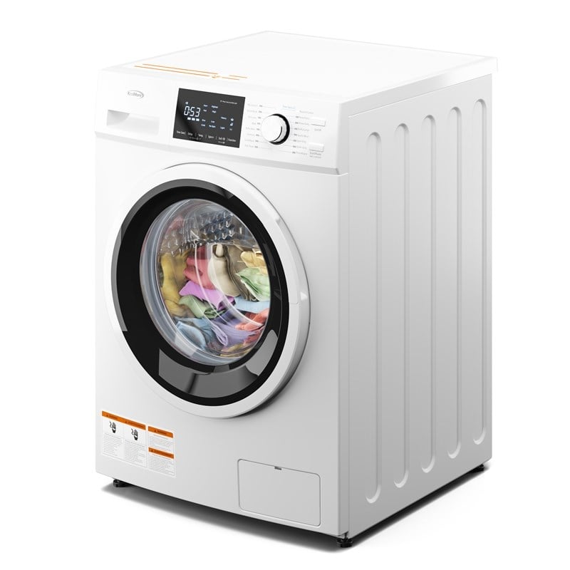 2.7 cu. ft. Stackable Front Load Compact Washing Machine in White.
