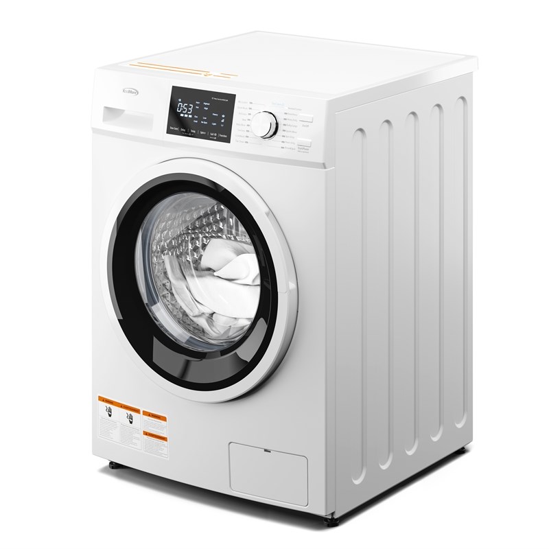 2.7 cu. ft. Stackable Front Load Compact Washing Machine in White.