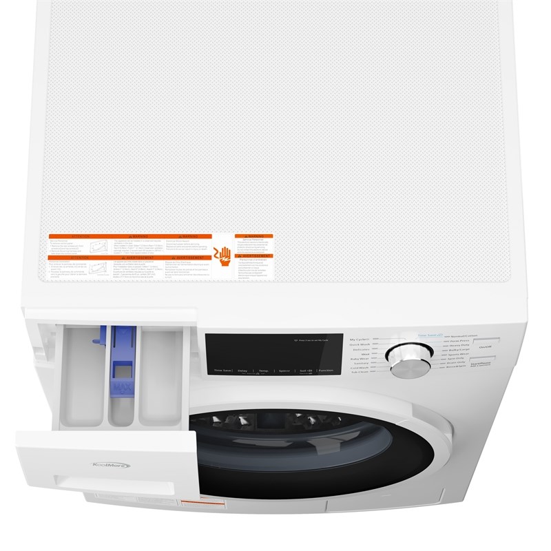 2.7 cu. ft. Stackable Front Load Compact Washing Machine in White.