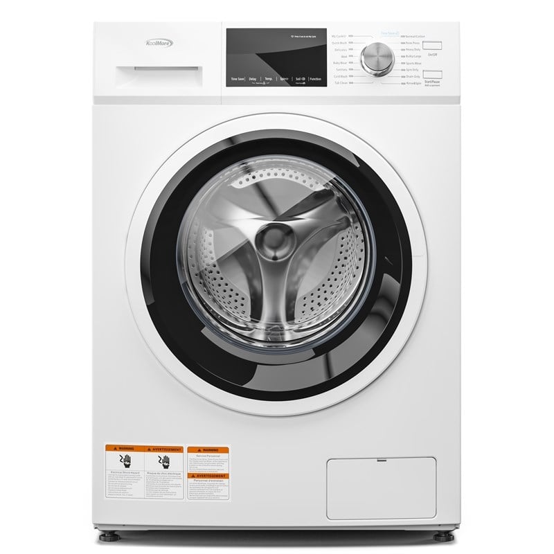 2.7 cu. ft. Stackable Front Load Compact Washing Machine in White.