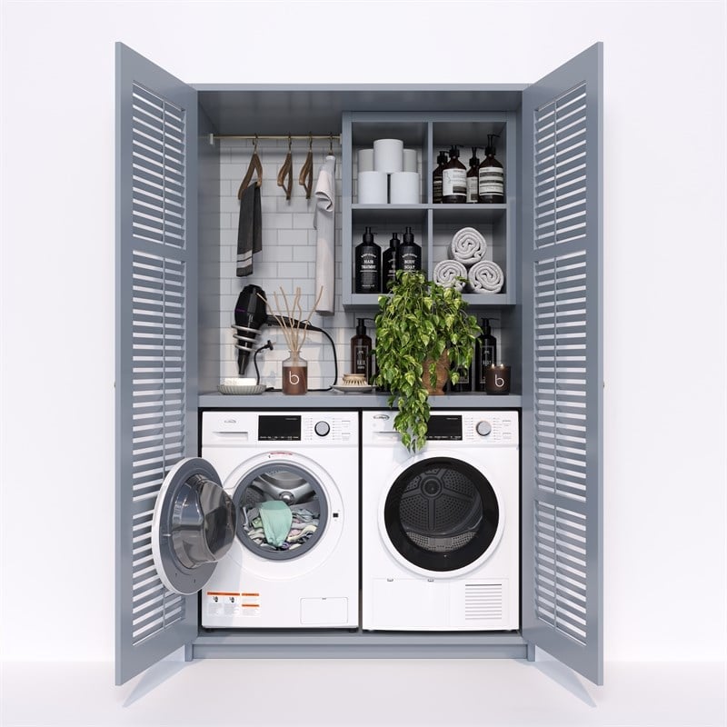 2.7 cu. ft. Stackable Front Load Compact Washing Machine in White.