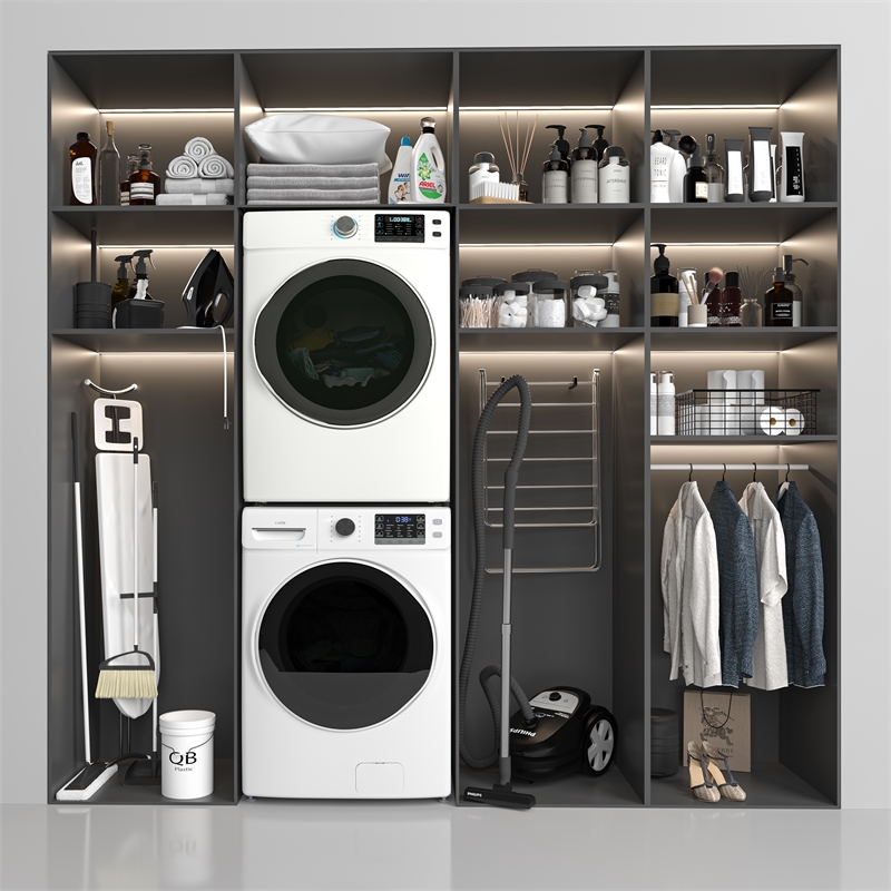 4.5 cu. ft. Large Capacity Stackable Front Load Washing Machine in White.