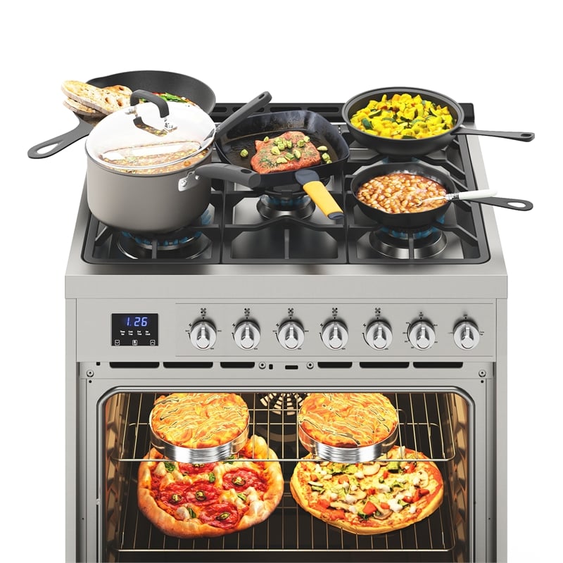 KoolMore 30 in. Stainless-Steel Professional Gas Range.