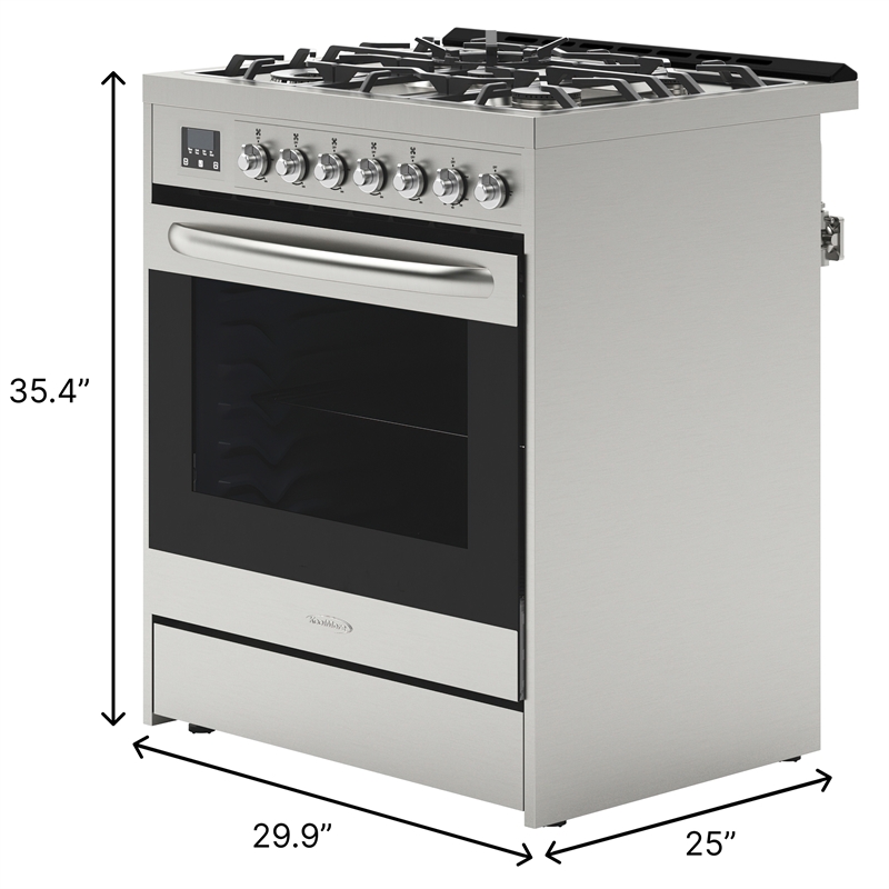 KoolMore 30 in. Stainless-Steel Professional Gas Range.