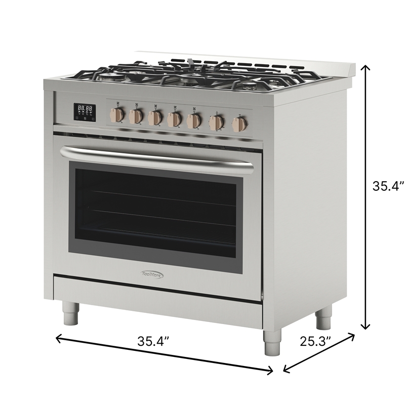 36 in. Stainless Steel Professional Gas range with Legs.