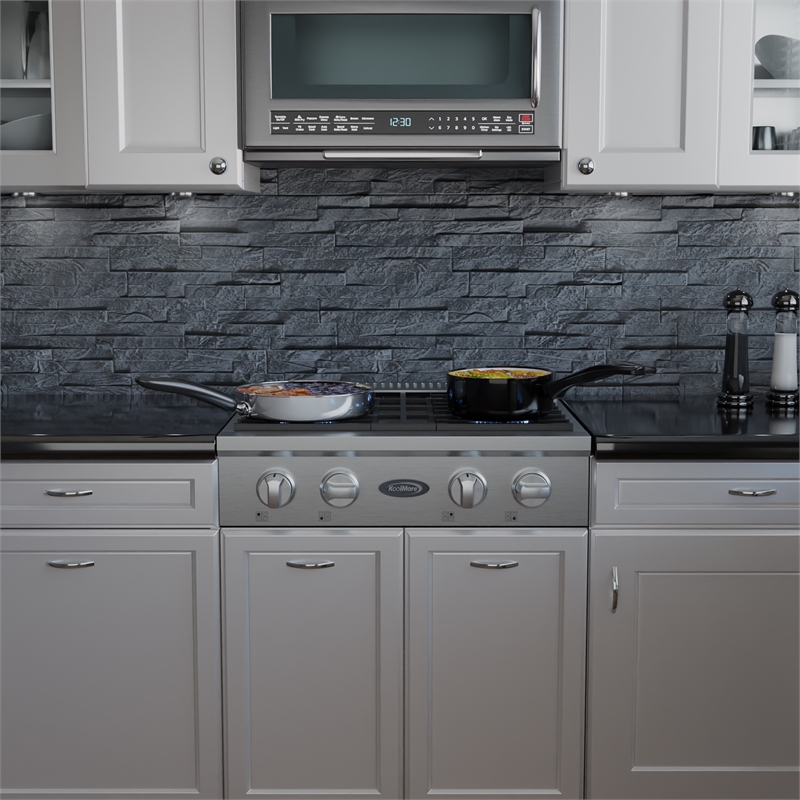 30 in Gas Range-Top with 4 Sealed Italian Burners and Stainless-Steel Knobs.